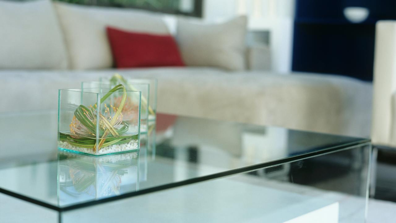 Steel and Glass Side Table